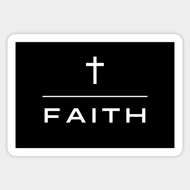 FAITH (with cross, subtle minimalist Christian design) Sticker by Jedidiah Sousa